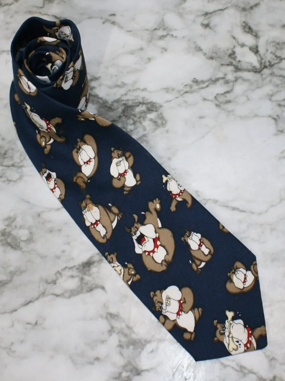 ROBERTO CELLINI SPIKE THE DOG Neck Tie Bulldog Menswear Accessory Animal Print